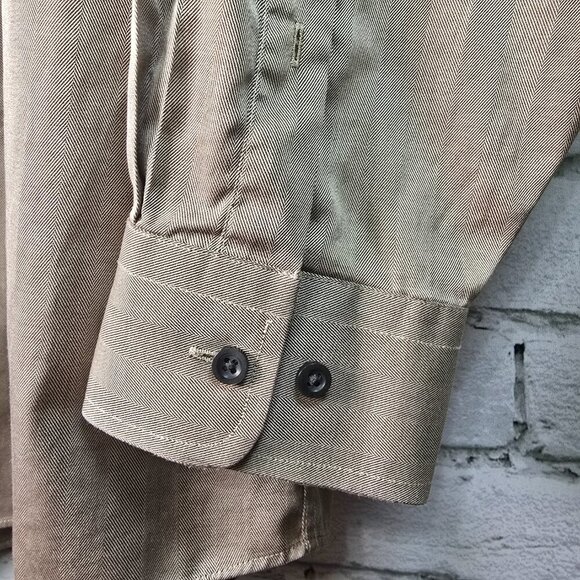MENS JOS A BANKS LONG SLEEVE BUTTON DOWN CAMEL COLOR TEXTURED FABRIC SIZE XL - Picture 4 of 6
